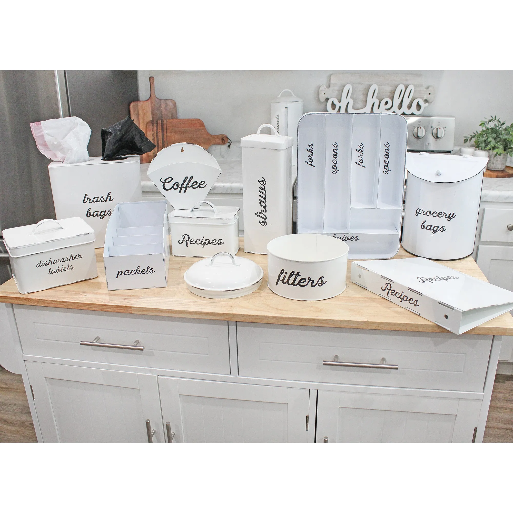 Farmhouse Enamelware Silverware Organizer