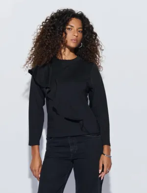Farrah Flounce Top Black