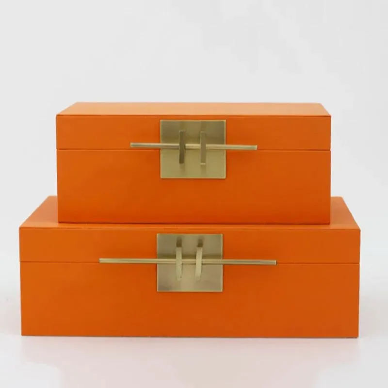 Faux Shagreen Jewelry Storage Box with Golden Handle