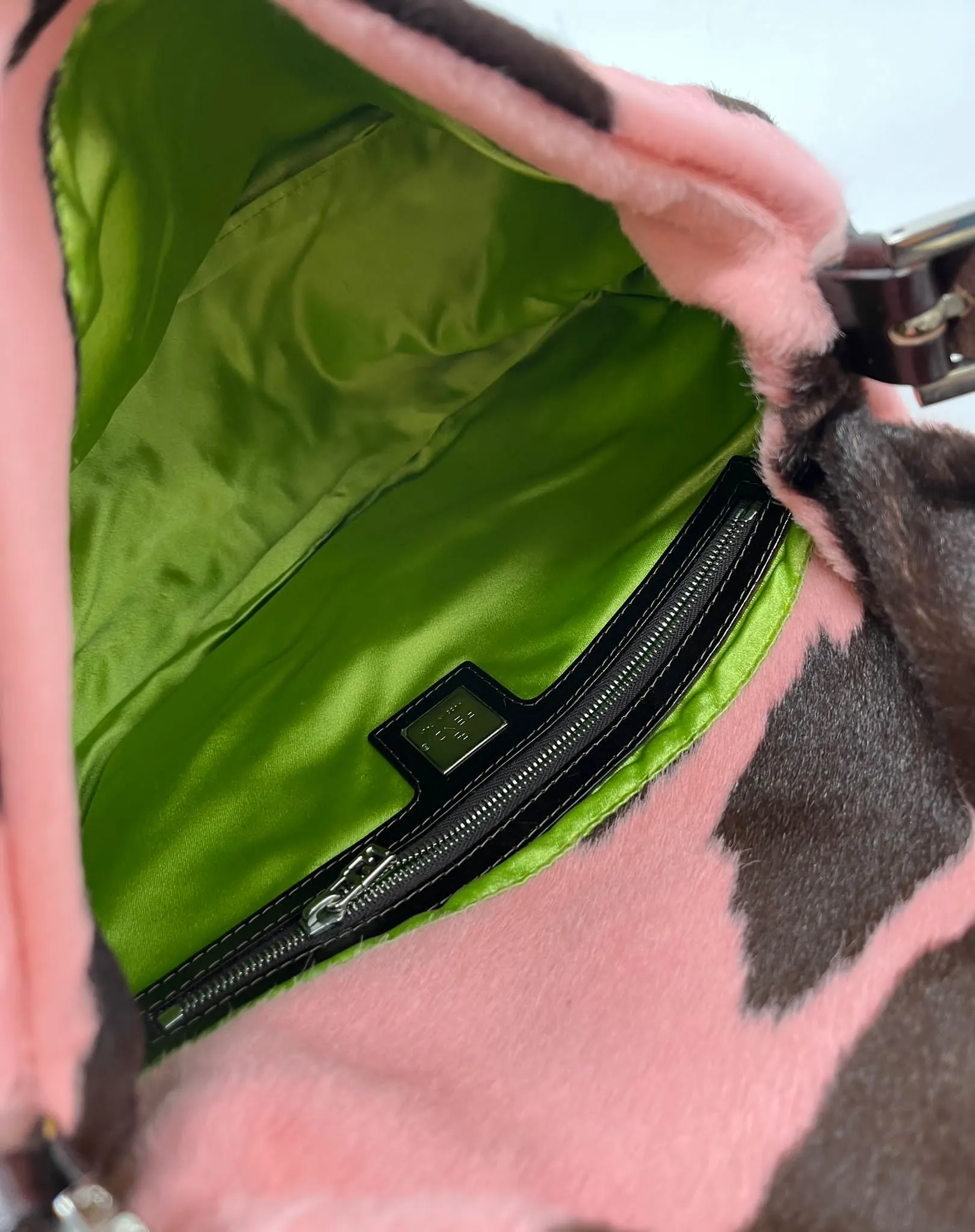 Fendi Pink Cow Print Baguette