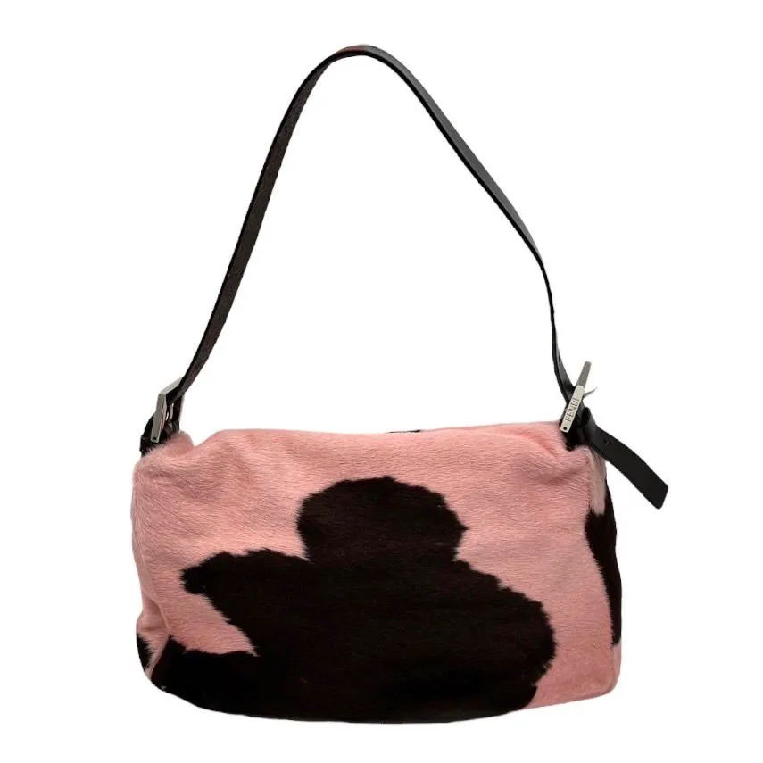 Fendi Pink Cow Print Baguette
