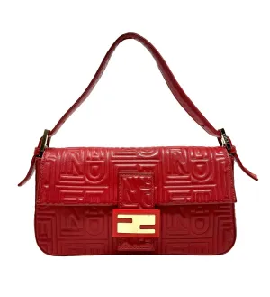 Fendi Red Logo Baguette