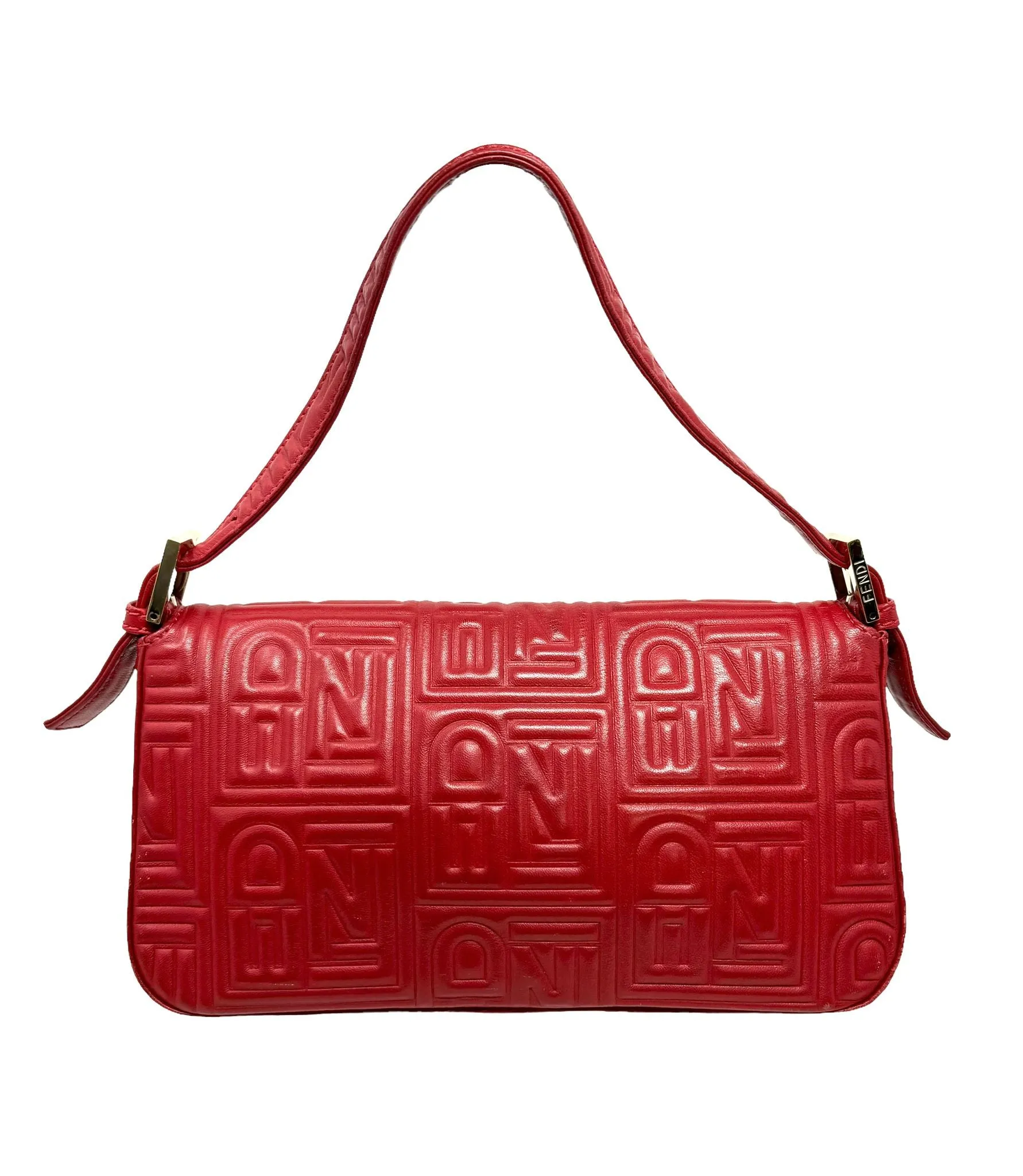 Fendi Red Logo Baguette