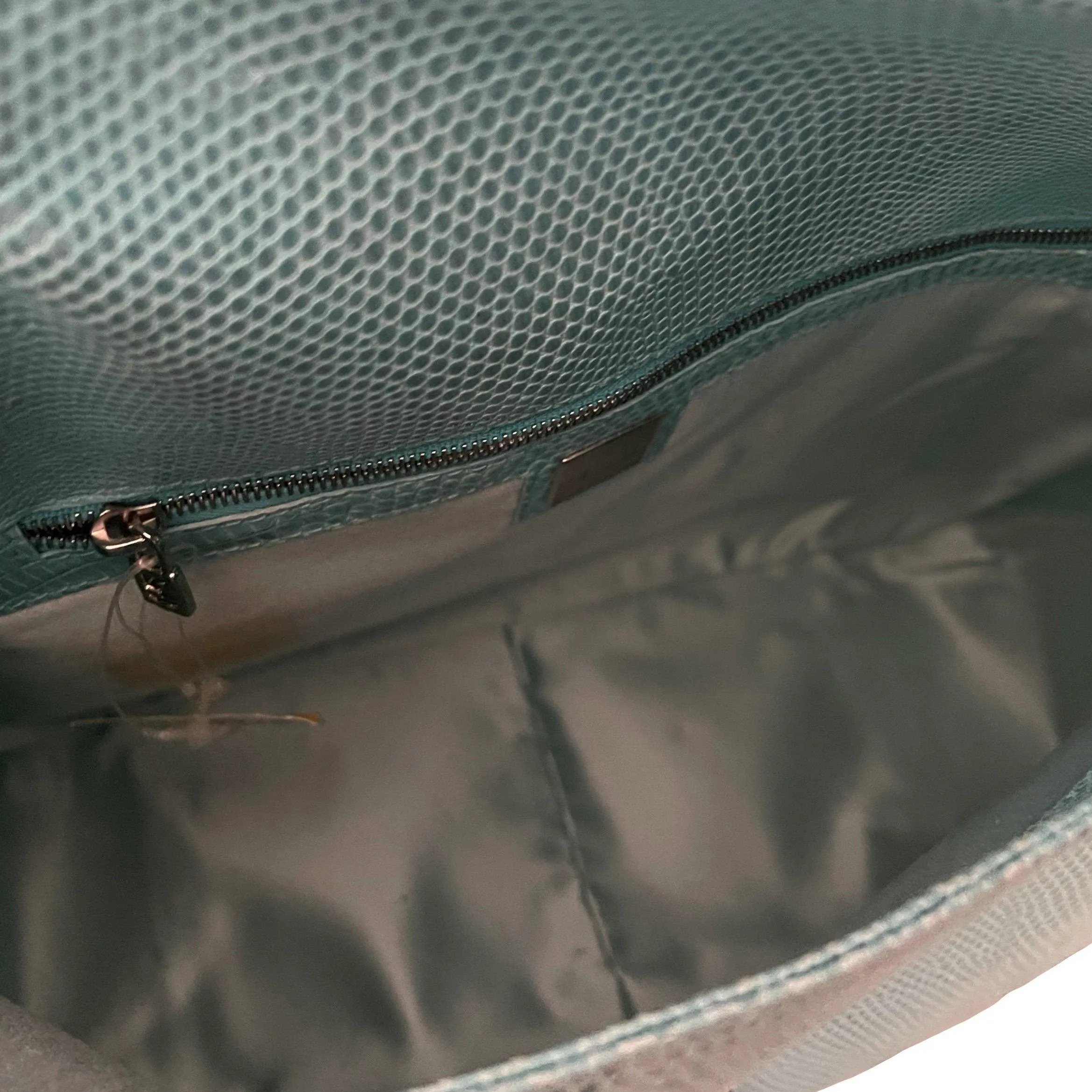 Fendi Turquoise Snake Emblem Shoulder Bag