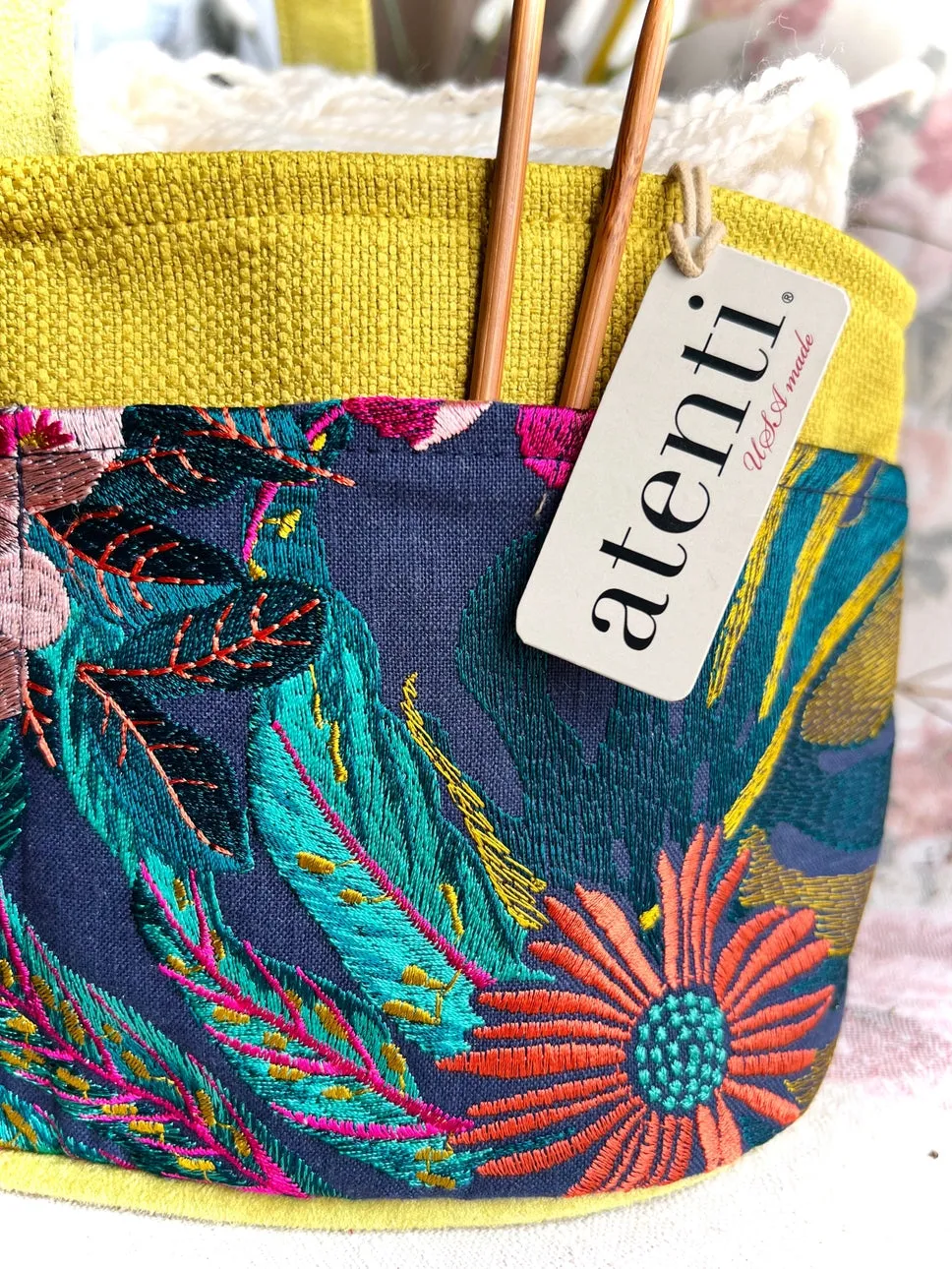 Flora Caddy, Knitting and Crochet Project Bag