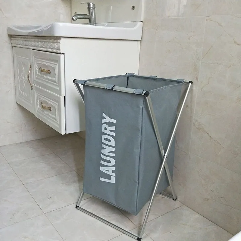 Foldable 3 Grid Storage Organizer Laundry Basket