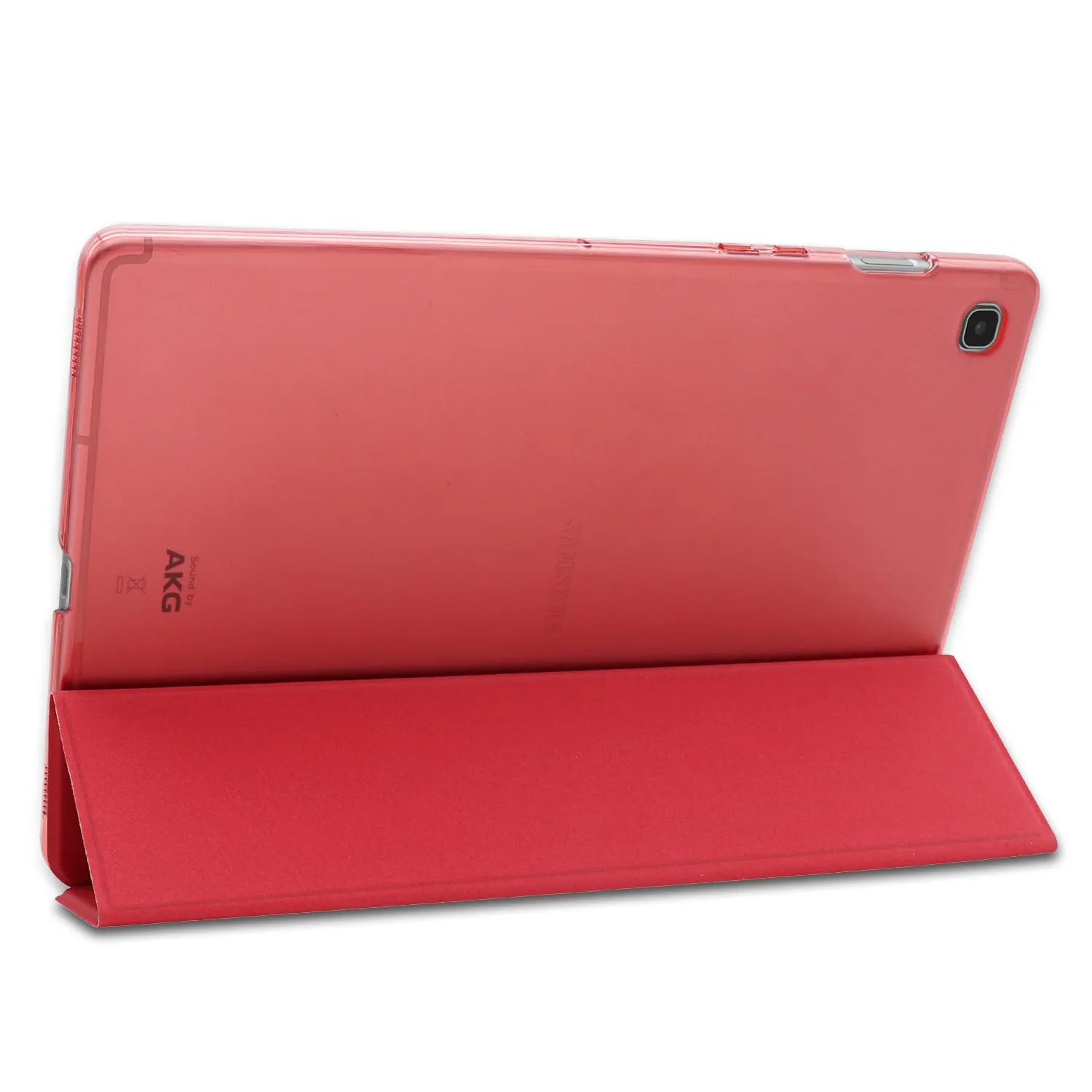 For Samsung Tab S5E 10.5 T720 Ultra-thin PU Leather Bracket Tri-fold Protective Case with Sleep Function red