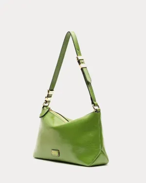 Freddie Shoulder Bag - Crinkled Leather Green