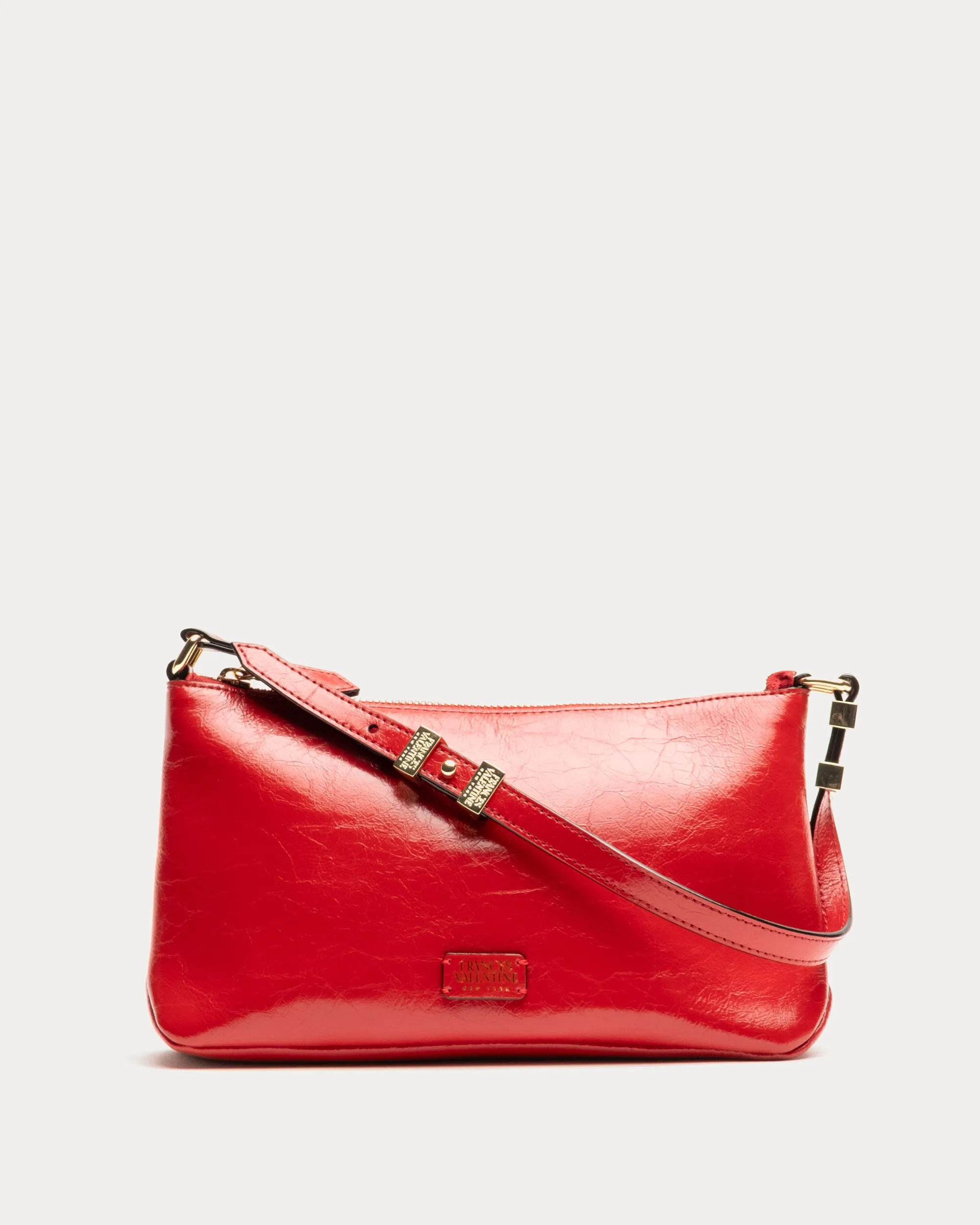 Freddie Shoulder Bag - Crinkled Leather Red