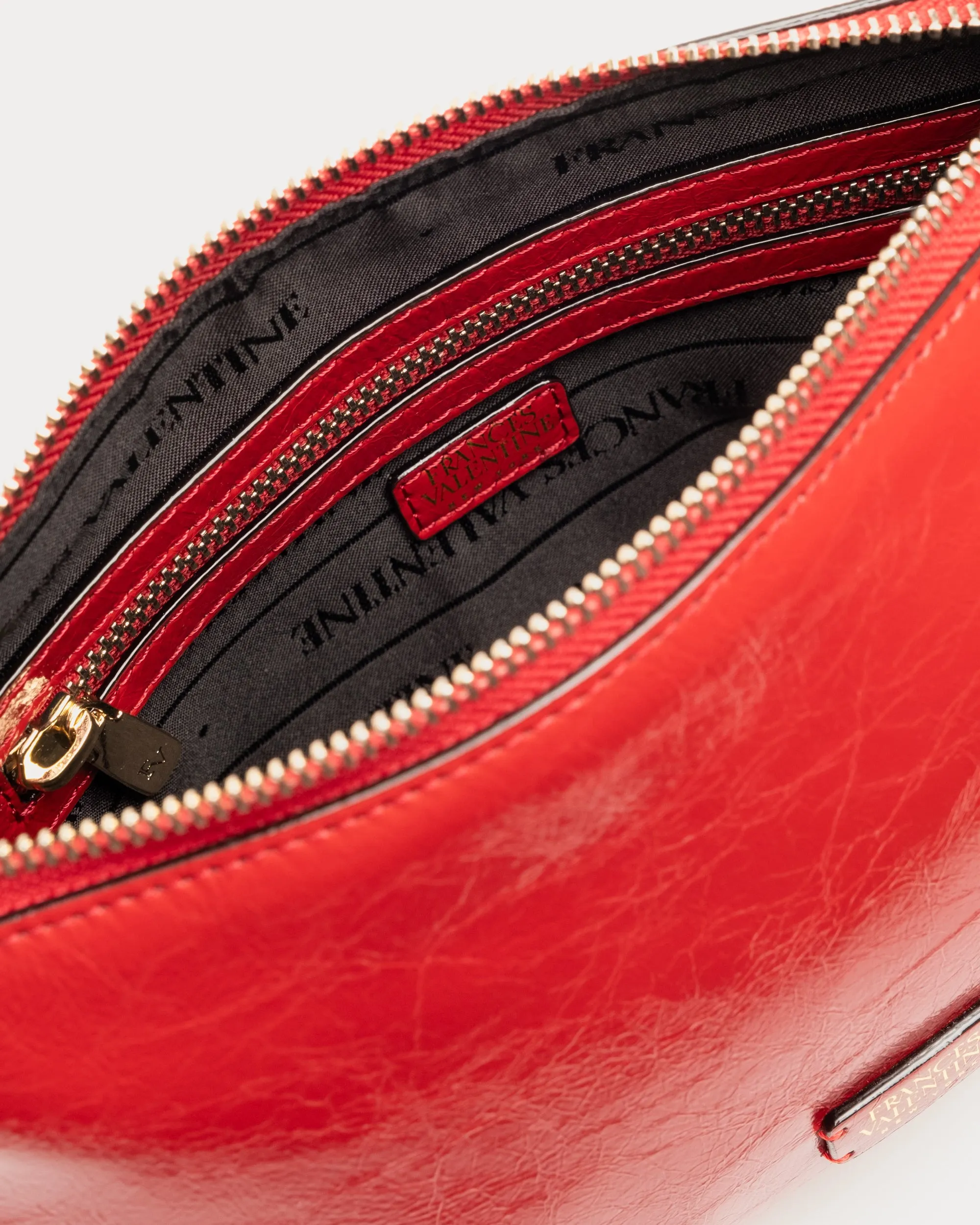 Freddie Shoulder Bag - Crinkled Leather Red
