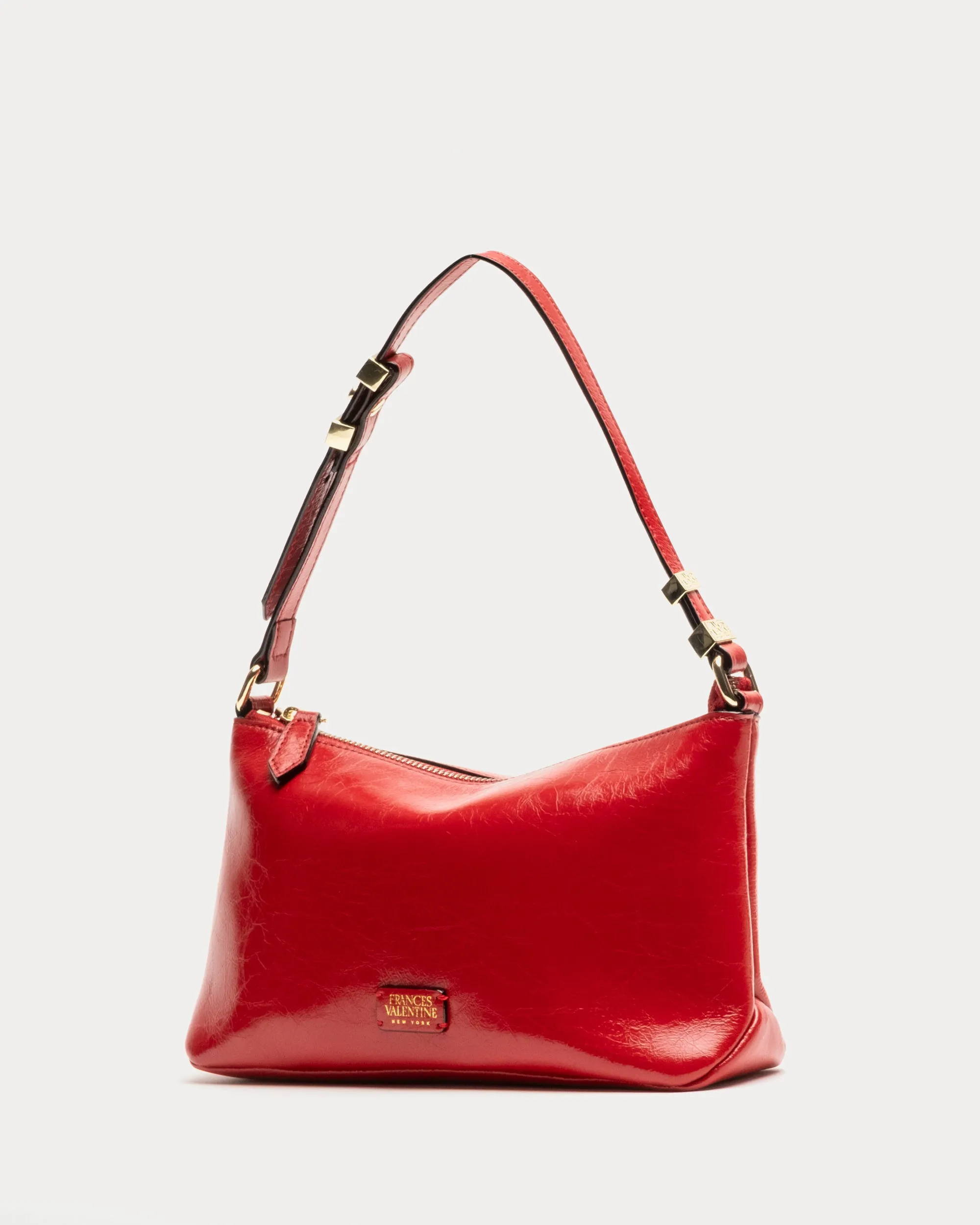 Freddie Shoulder Bag - Crinkled Leather Red