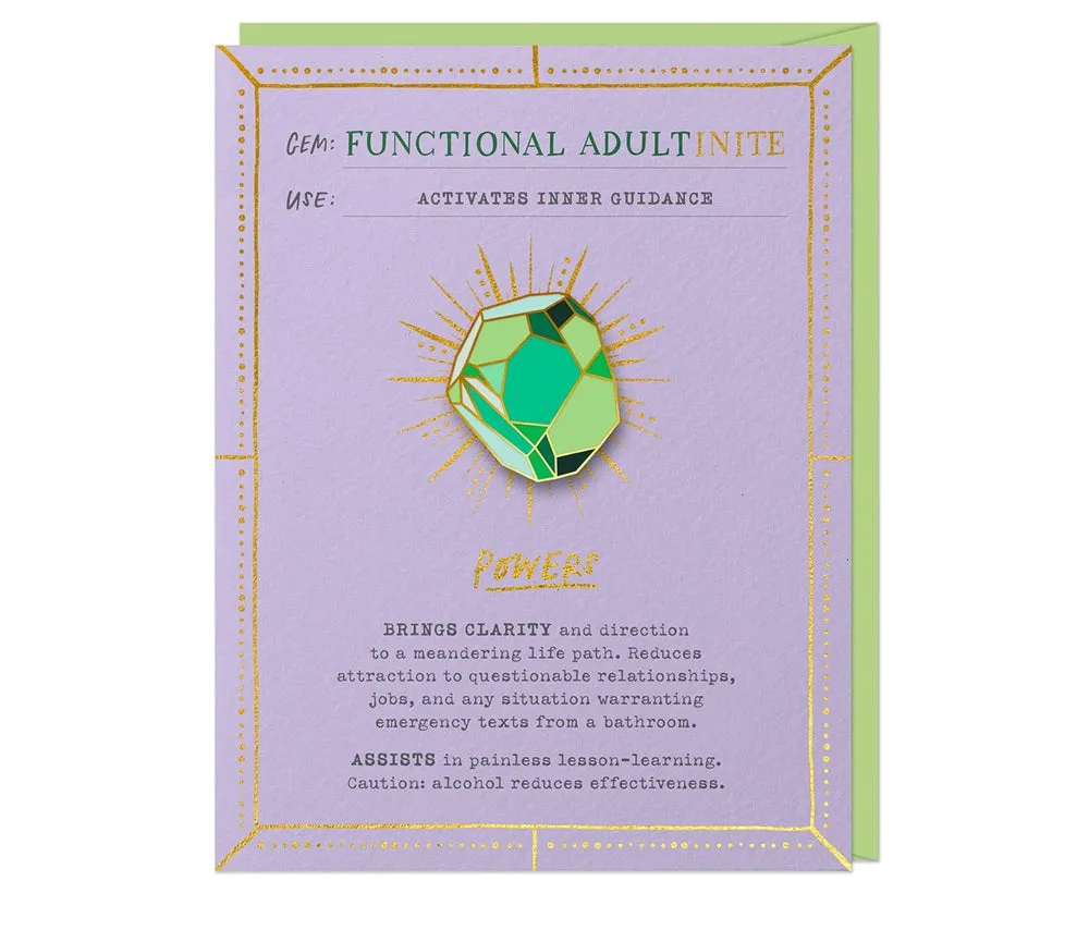 Functional Adultinite Fantasy Stone Pin & Card