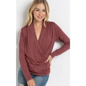 Functional Fall long Sleeve Crossover Top