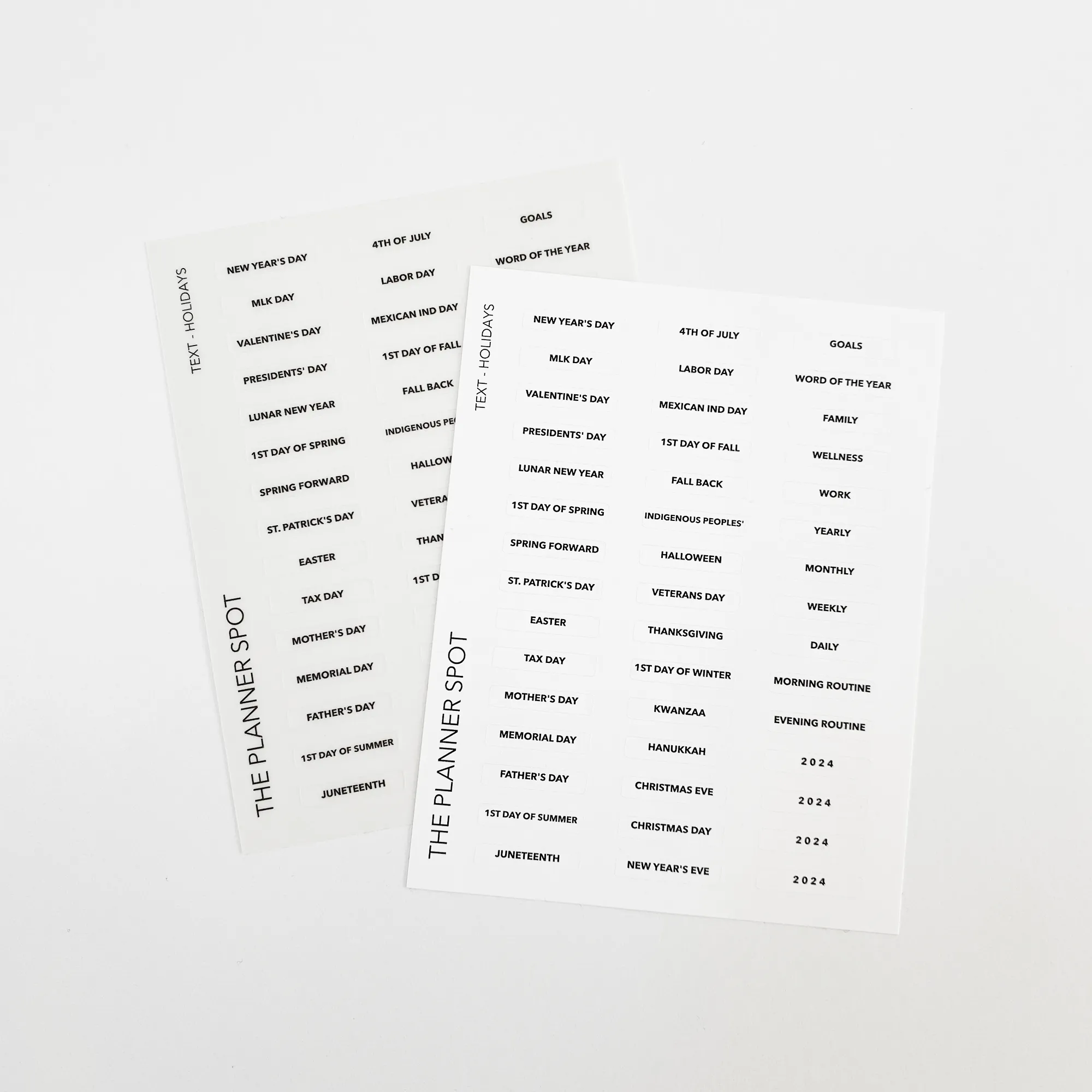 Functional Planner Stickers - Text Labels