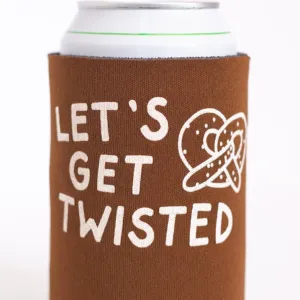 funny drink coolie, get twisted pretzel can koozie design, funny birthday gift, birthday party favor idea