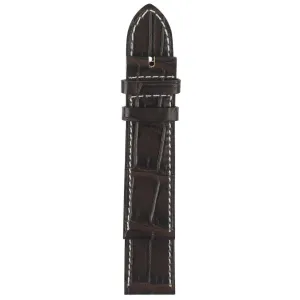 Gevril 21mm Stitched Alligator Pattern Leather Strap