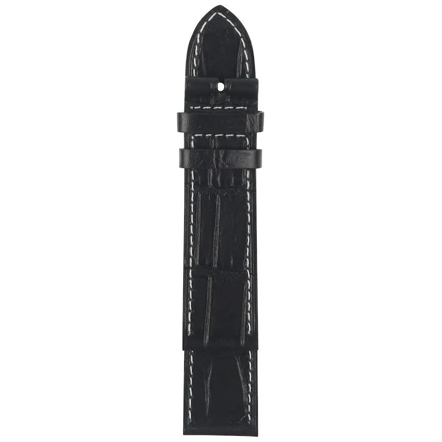 Gevril 21mm Stitched Alligator Pattern Leather Strap