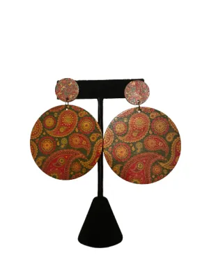 Global Theme Wooden Earrings- Pattern 3