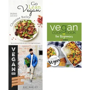 Go lean vegan, vegan 100 [hardcover], vegan cookbook for beginners 3 books collection set