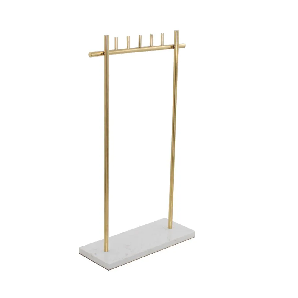 Gold Necklace Stand with Marble Base -  Jewelry Display Stands for Retail