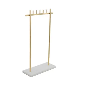Gold Necklace Stand with Marble Base -  Jewelry Display Stands for Retail