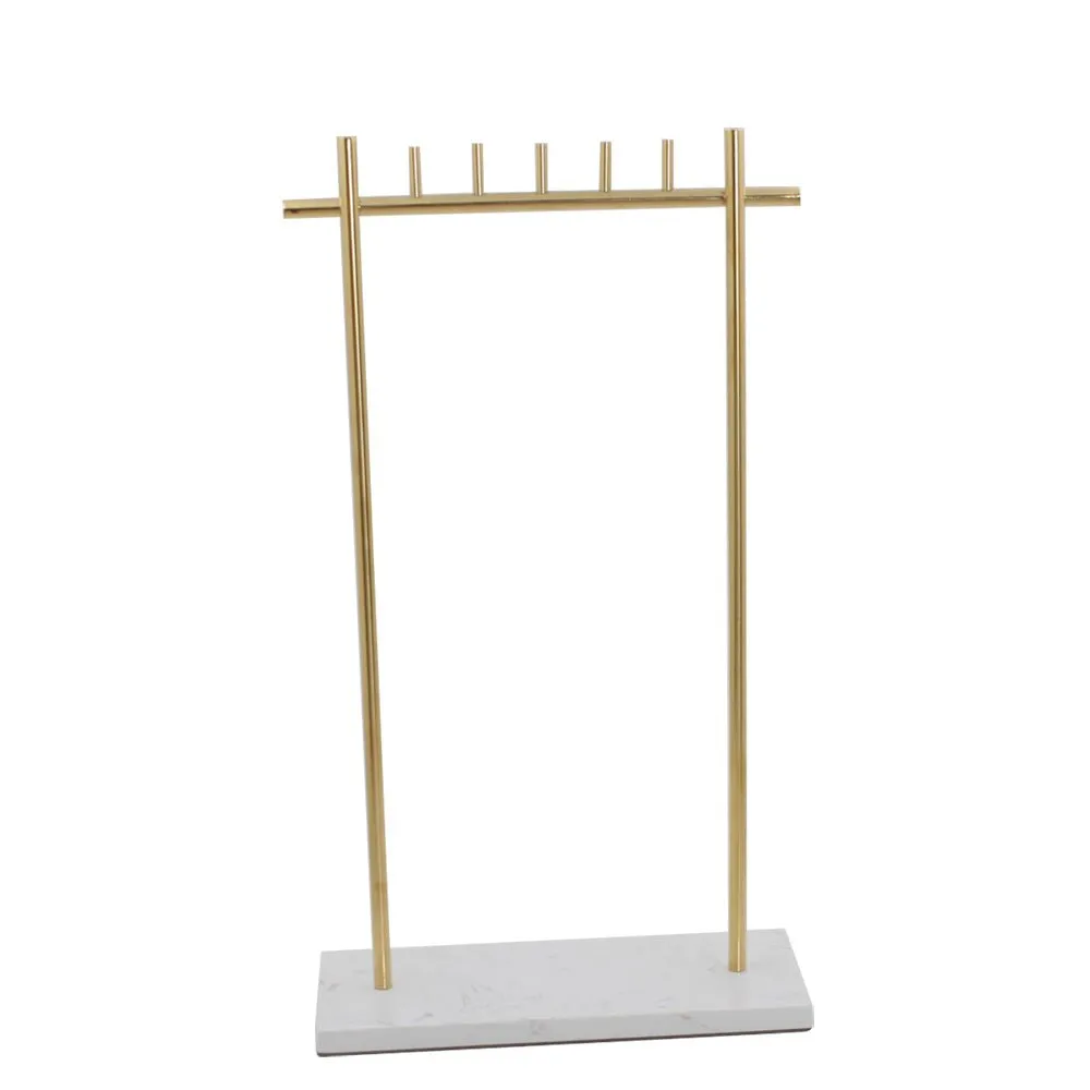 Gold Necklace Stand with Marble Base -  Jewelry Display Stands for Retail