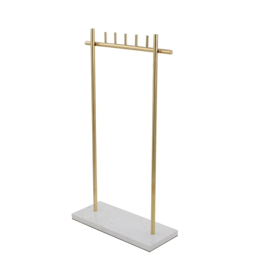 Gold Necklace Stand with Marble Base -  Jewelry Display Stands for Retail
