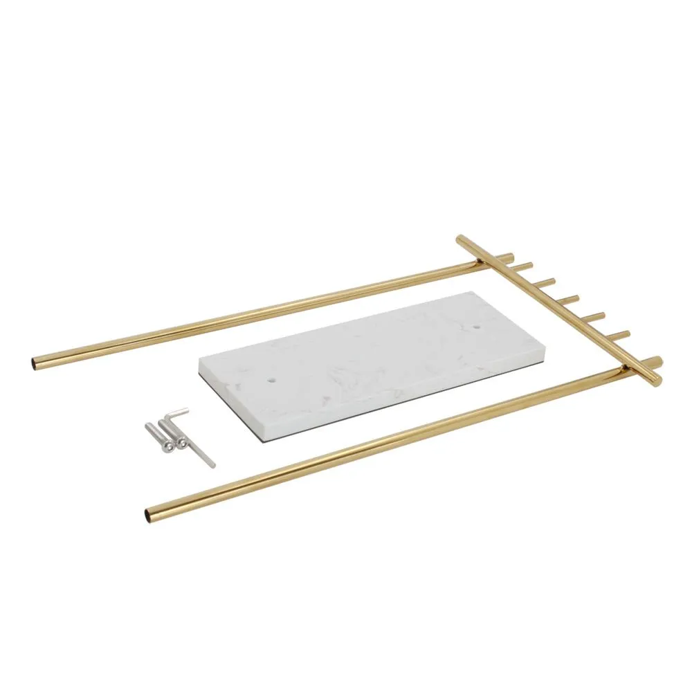 Gold Necklace Stand with Marble Base -  Jewelry Display Stands for Retail