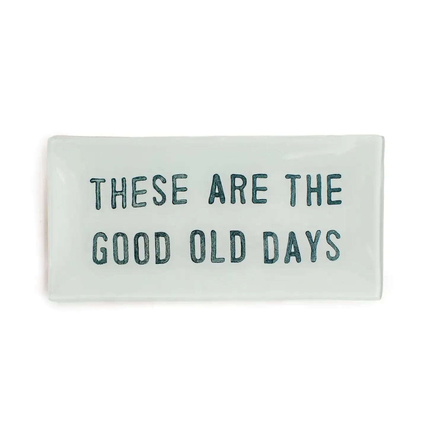 Good Old Days Small Rectangle Decoupage Plate 8.5" X 4"