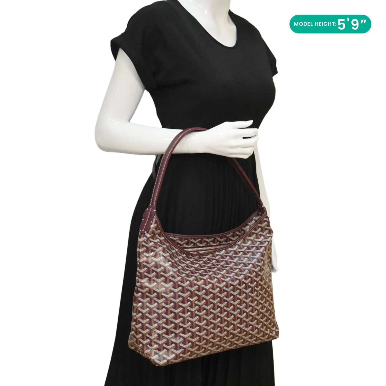 GOYARD Boheme Canvas Hobo Bag Burgundy