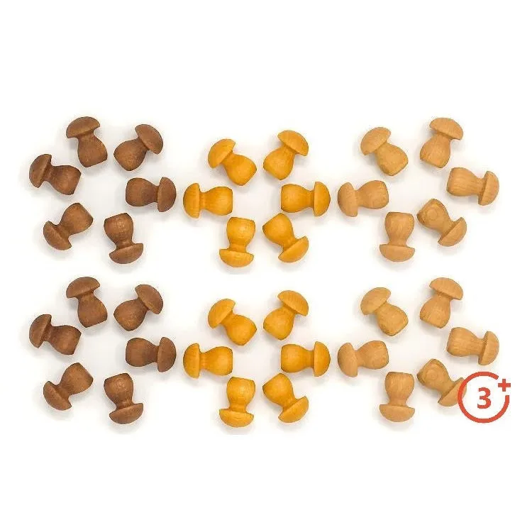 Grapat Loose Parts Mini Mushrooms - 36 pieces in Browns