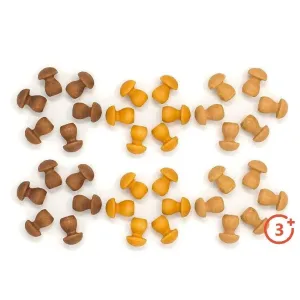 Grapat Loose Parts Mini Mushrooms - 36 pieces in Browns