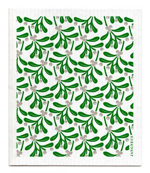 Green Grey Mistletoe Dishcloth
