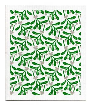 Green Grey Mistletoe Dishcloth