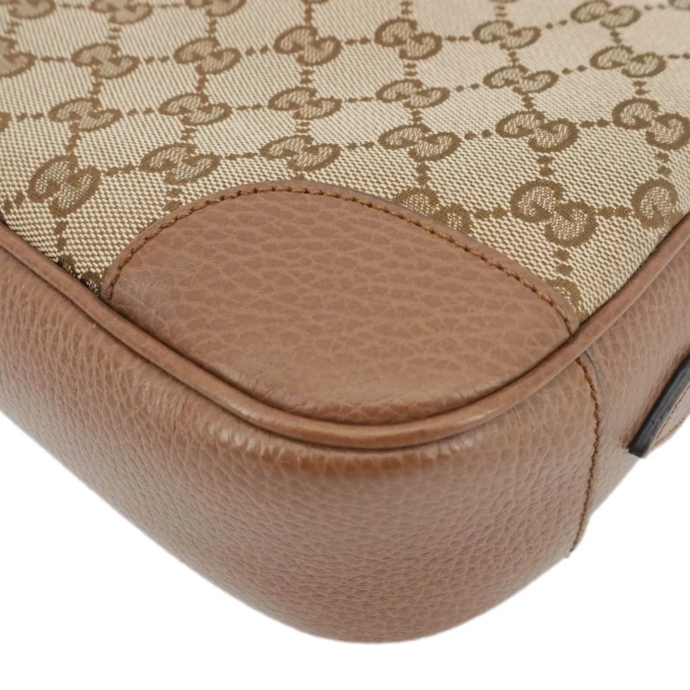 GUCCI Bree GG Canvas Leather Crossbody Bag Beige 449413
