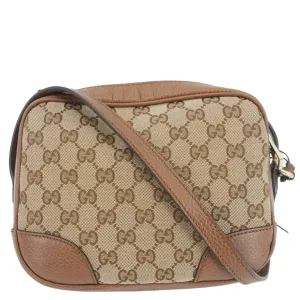 GUCCI Bree GG Canvas Leather Crossbody Bag Beige 449413