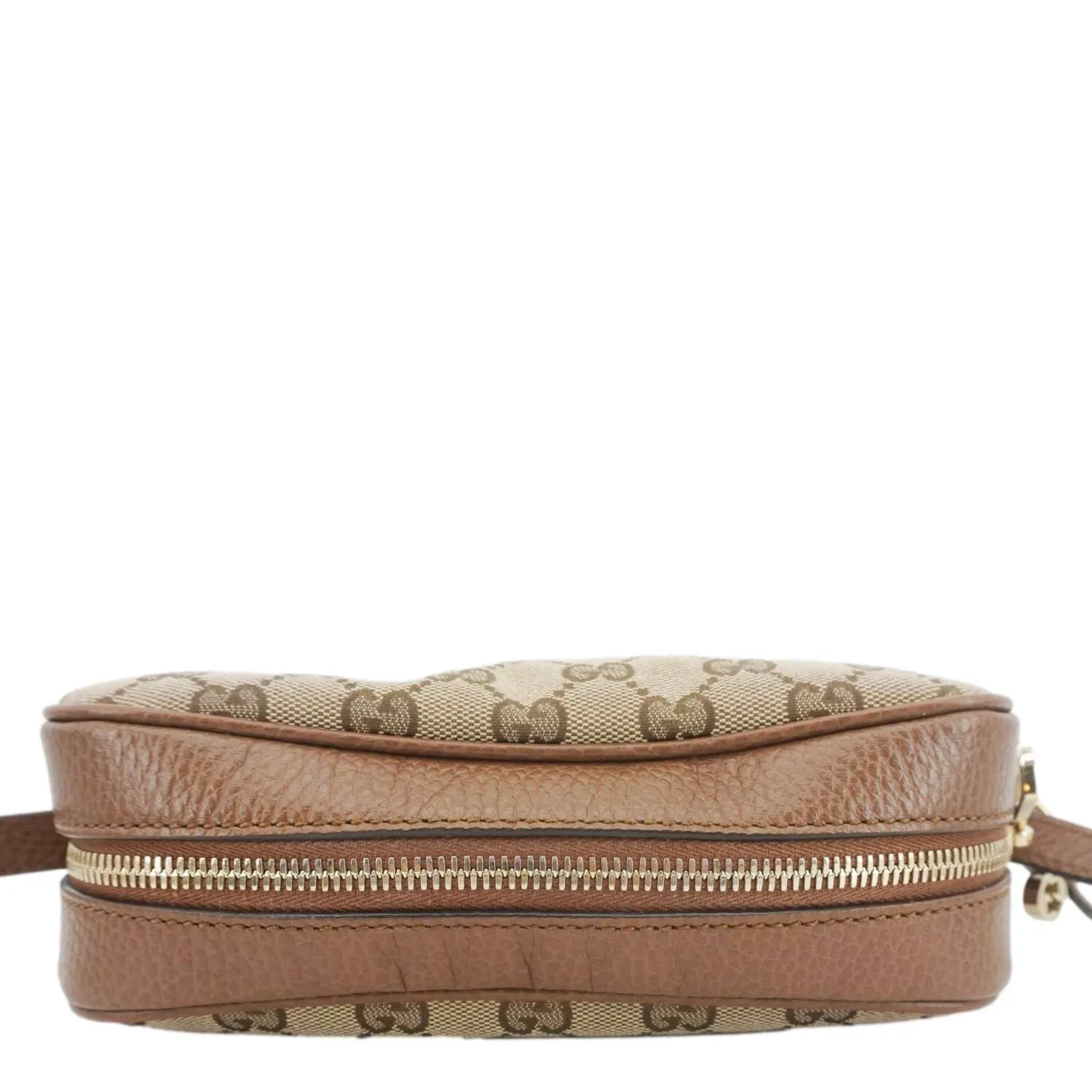 GUCCI Bree GG Canvas Leather Crossbody Bag Beige 449413