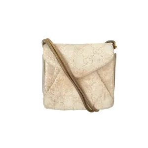 Gucci Cream Monogram Velour Bag