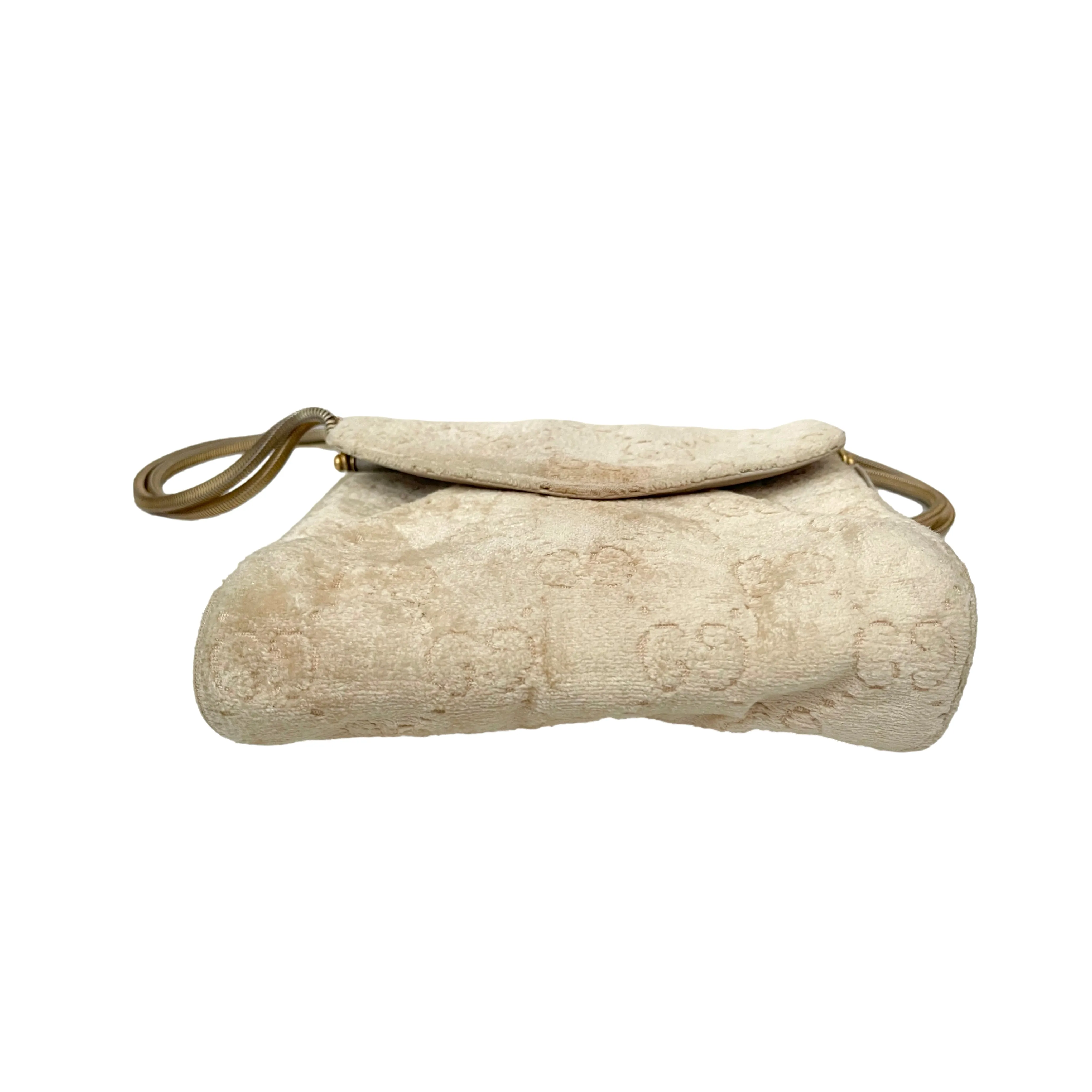 Gucci Cream Monogram Velour Bag