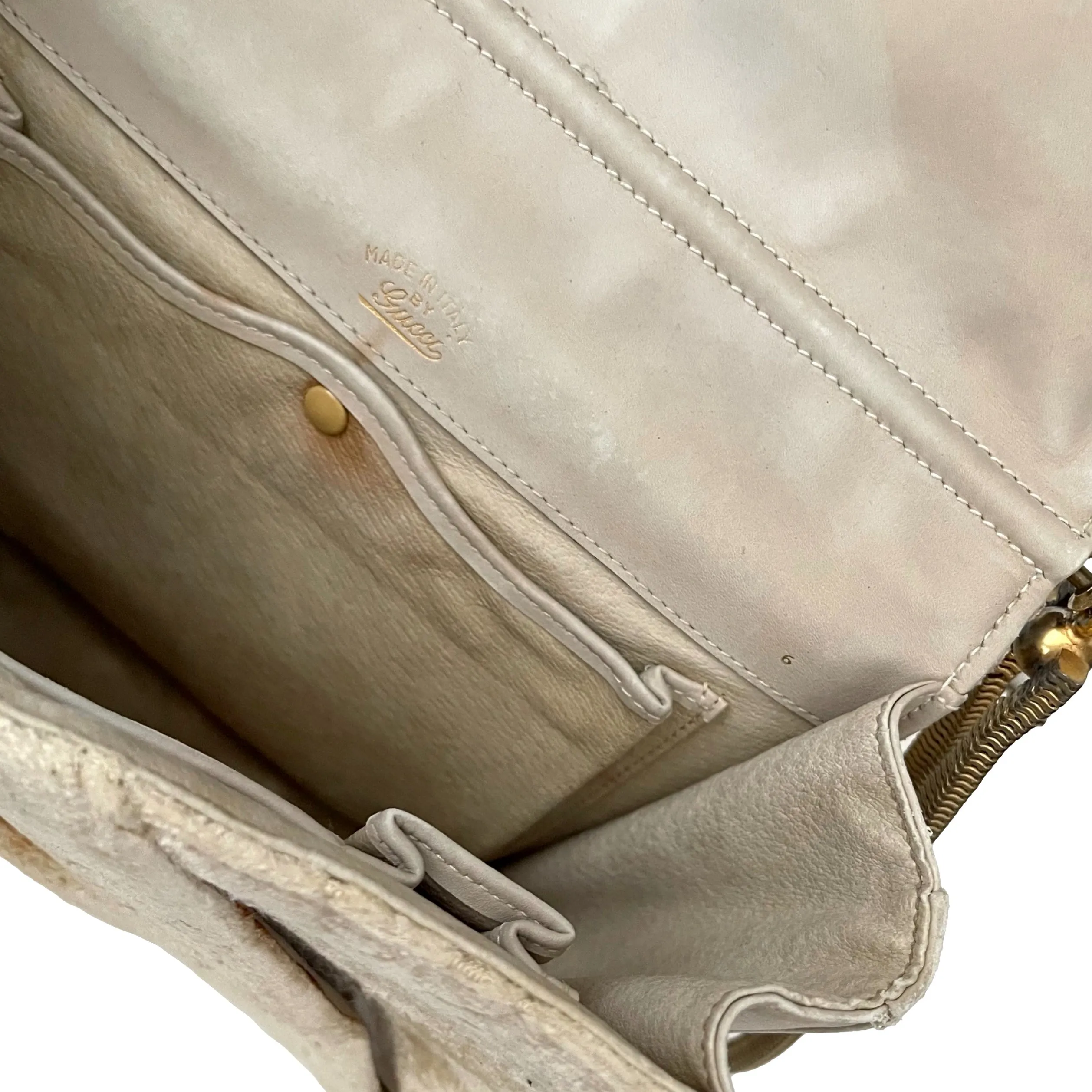 Gucci Cream Monogram Velour Bag