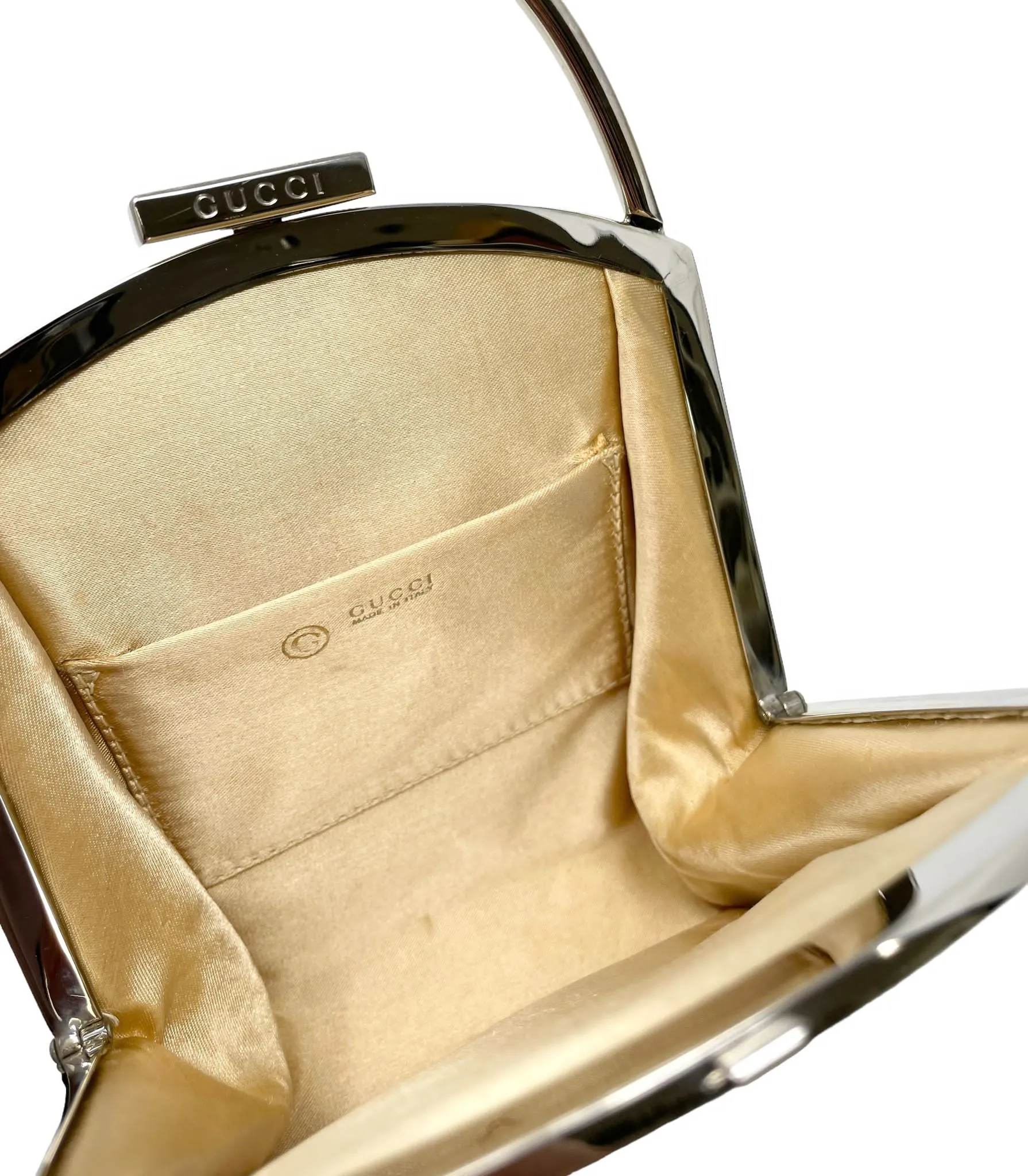Gucci Green Satin Mini Top Handle Bag