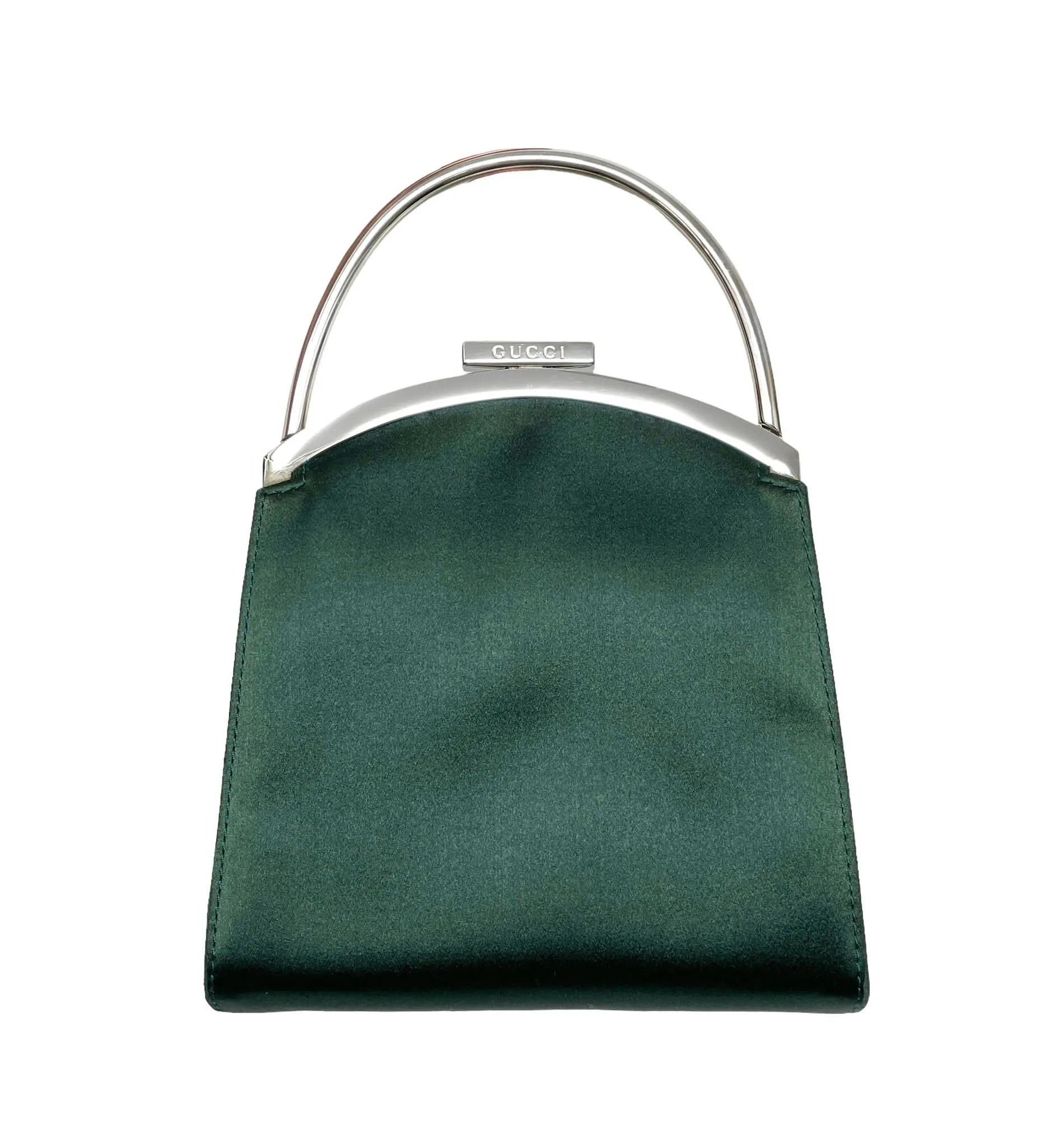 Gucci Green Satin Mini Top Handle Bag