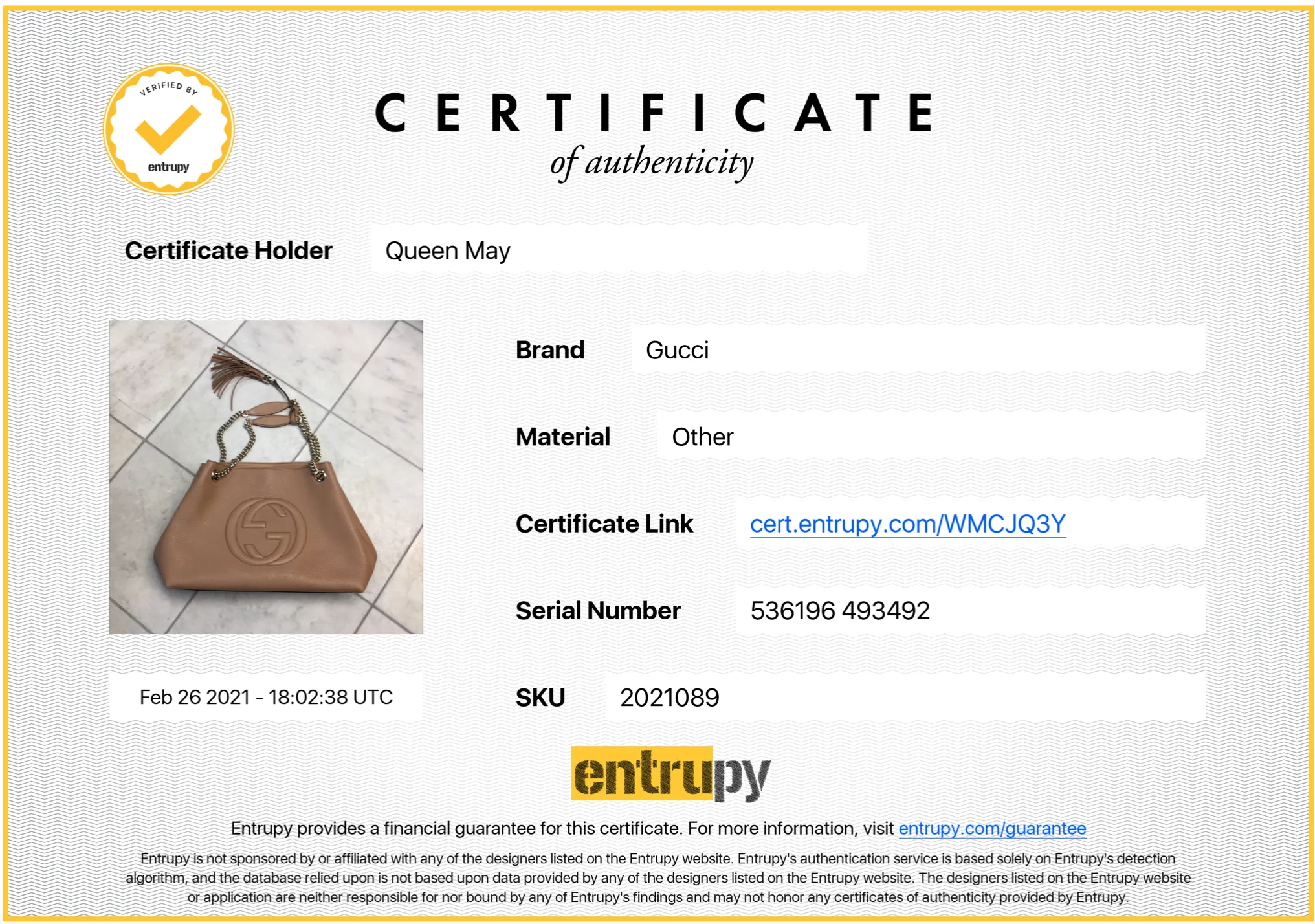 Gucci Medium Soho Chain Tote Bag Brown
