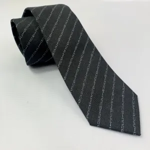 Gucci Wool Barber Tie with Logo in Graphite and Sky Blue