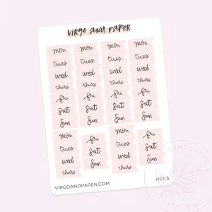 H. Cousin Weekly Date Covers [for English Planner]