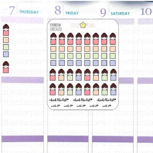 Hand Drawn Rainbow Checklist Bullet Journal | Mimi