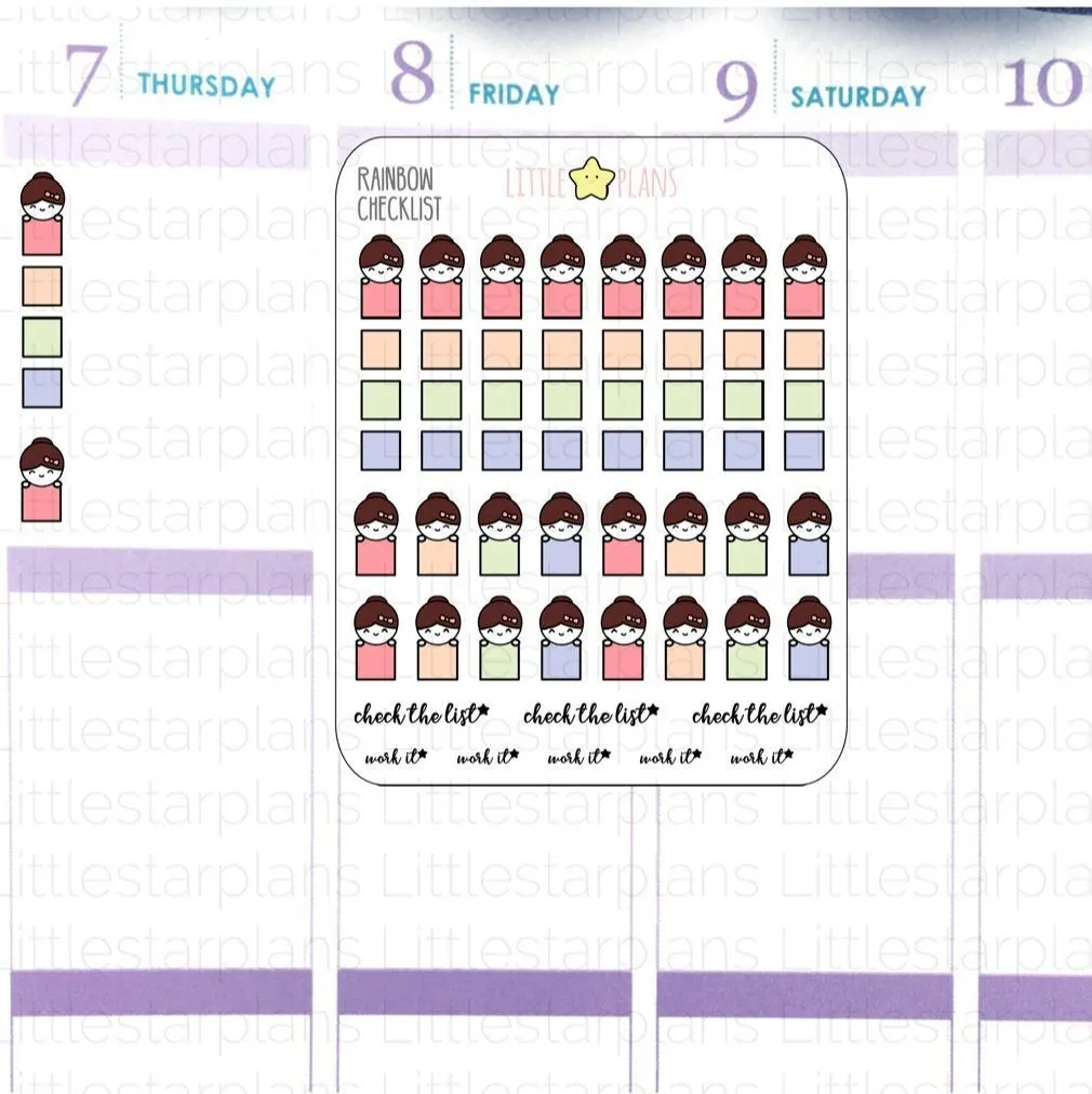 Hand Drawn Rainbow Checklist Bullet Journal | Mimi
