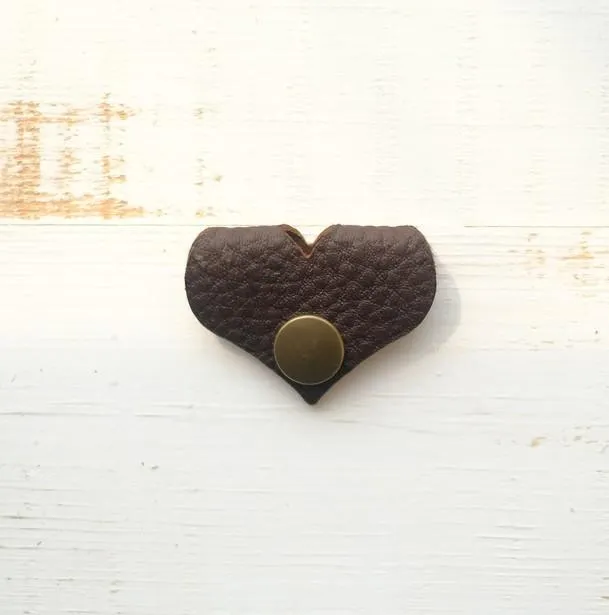 Handmade Leather Cute Cord Organizer Earbud Case Personalized Monogrammed Gift Custom Wallet Women Cord Taco