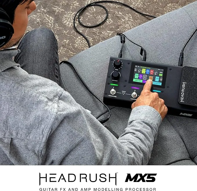 HeadRush MX5 - Electric Guitar Multi Effects Pedal and Amp Modeling Processor with Touch Screen, Expression Pedal, Looper, and Audio Interface