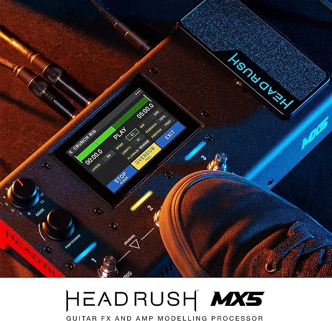 HeadRush MX5 - Electric Guitar Multi Effects Pedal and Amp Modeling Processor with Touch Screen, Expression Pedal, Looper, and Audio Interface